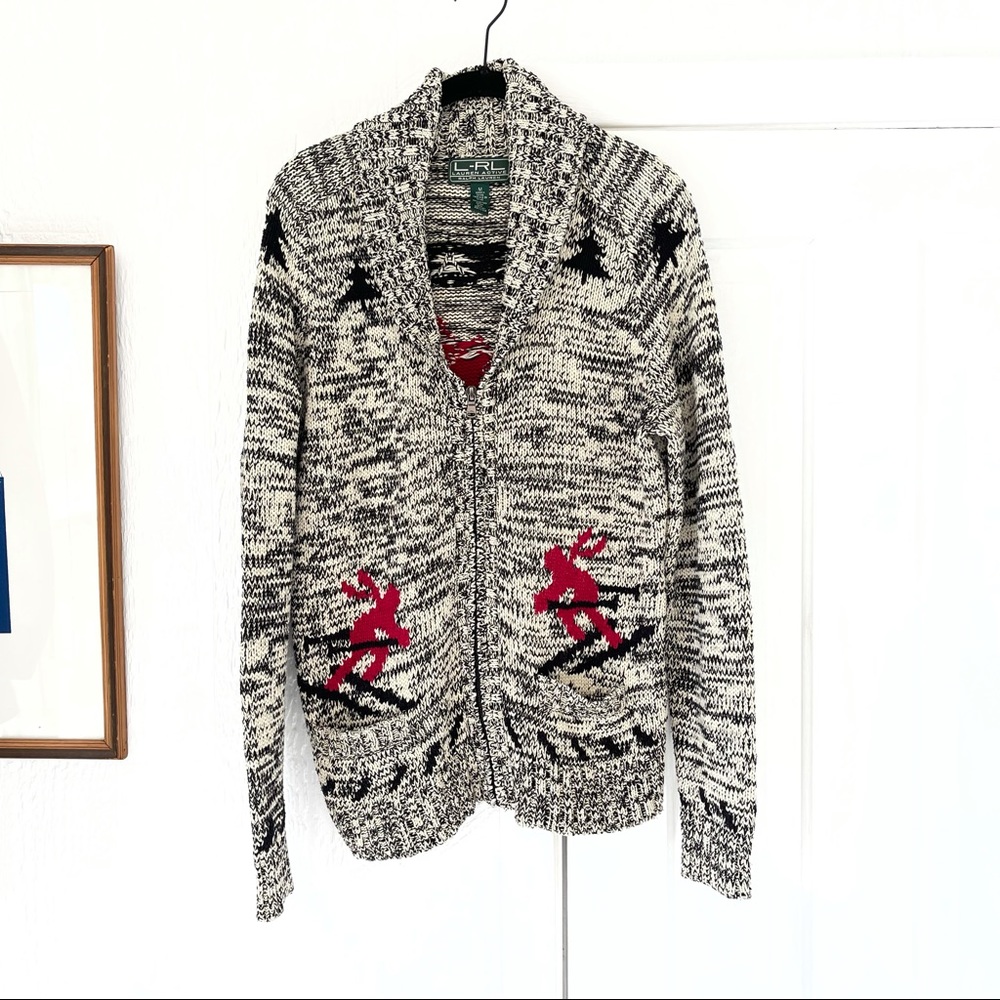 Ralph Lauren Zip Ski Sweater Cardigan Medium